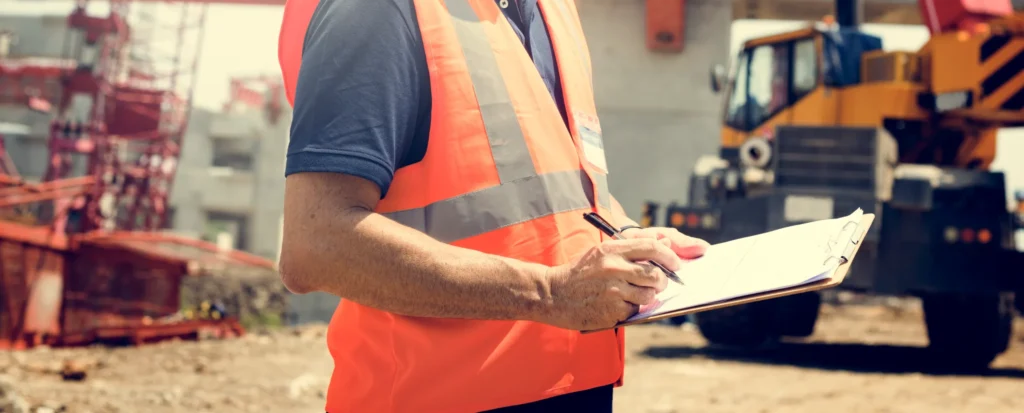 construction site manager clipboard inspection